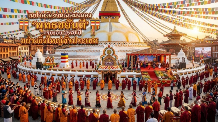 เนปาลจัดงานเฉลิมฉลอง "พุทธชยันตี" ครบรอบ 2570 ปี อย่างยิ่งใหญ่ทั่วประเทศ