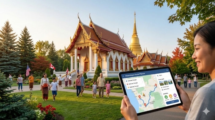 แนะนำระบบ "จัดแผนเดินทางไหว้พระ" คณะสงฆ์ธรรมยุตในสหรัฐอเมริกา และแคนาดา จัดทริปบุญง่ายๆ ด้วยตัวคุณเอง