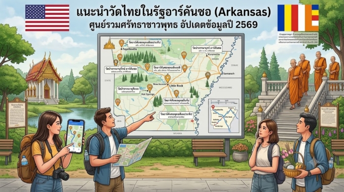 แนะนำวัดไทยในรัฐอาร์คันซอ (Arkansas) ศูนย์รวมศรัทธาชาวพุทธ อัปเดตข้อมูลปี 2569