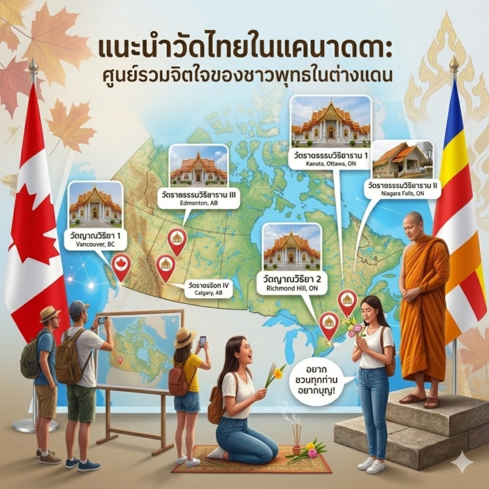 แนะนำวัดไทยในแคนาดา: ศูนย์รวมจิตใจของชาวพุทธในต่างแดน