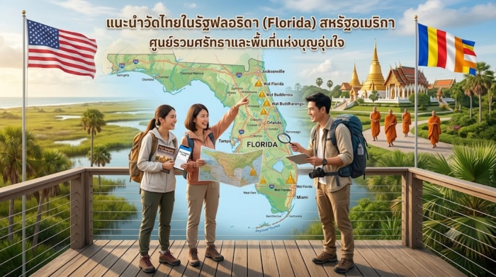 แนะนำวัดไทยในรัฐฟลอริดา (Florida) สหรัฐอเมริกา ศูนย์รวมศรัทธาและพื้นที่แห่งบุญอุ่นใจ