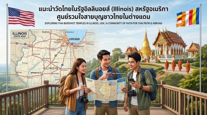 แนะนำวัดไทยในรัฐอิลลินอยส์ (Illinois) สหรัฐอเมริกา ศูนย์รวมใจสายบุญชาวไทยในต่างแดน