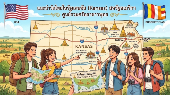 แนะนำวัดไทยในรัฐแคนซัส (Kansas) สหรัฐอเมริกา ศูนย์รวมศรัทธาชาวพุทธ