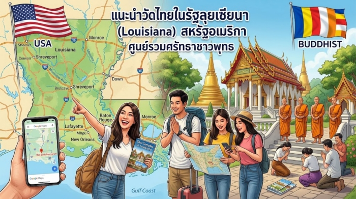 แนะนำวัดไทยในรัฐลุยเซียนา (Louisiana) สหรัฐอเมริกา ศูนย์รวมศรัทธาชาวพุทธ