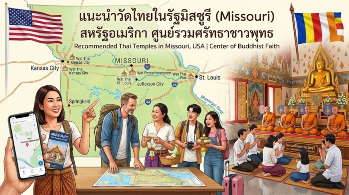 แนะนำวัดไทยในรัฐมิสซูรี (Missouri) สหรัฐอเมริกา ศูนย์รวมศรัทธาชาวพุทธ