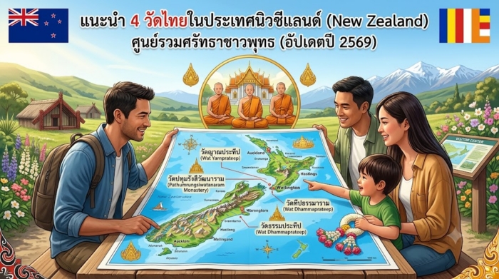 แนะนำ 4 วัดไทยในประเทศนิวซีแลนด์ (New Zealand) ศูนย์รวมศรัทธาชาวพุทธ (อัปเดตปี 2569)