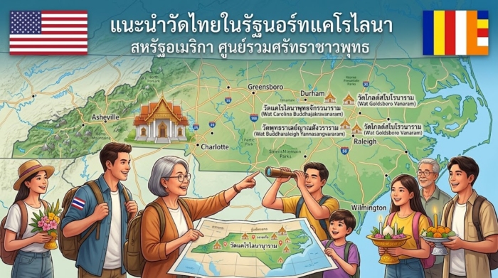 แนะนำวัดไทยในรัฐนอร์ทแคโรไลนา (North Carolina) สหรัฐอเมริกา ศูนย์รวมศรัทธาชาวพุทธ