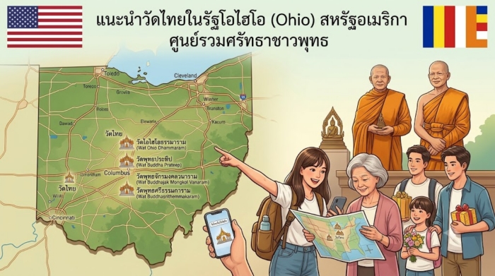 แนะนำวัดไทยในรัฐโอไฮโอ (Ohio) สหรัฐอเมริกา ศูนย์รวมศรัทธาชาวพุทธ