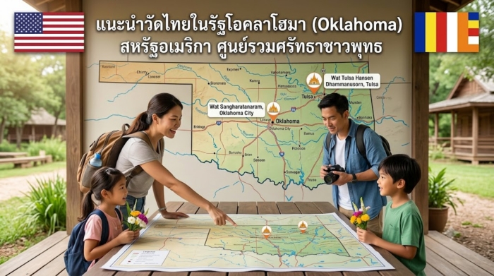 แนะนำวัดไทยในรัฐโอคลาโฮมา (Oklahoma) สหรัฐอเมริกา ศูนย์รวมศรัทธาชาวพุทธ