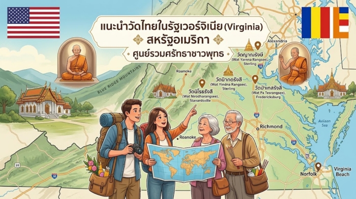 แนะนำวัดไทยในรัฐเวอร์จิเนีย (Virginia) สหรัฐอเมริกา ศูนย์รวมศรัทธาชาวพุทธ