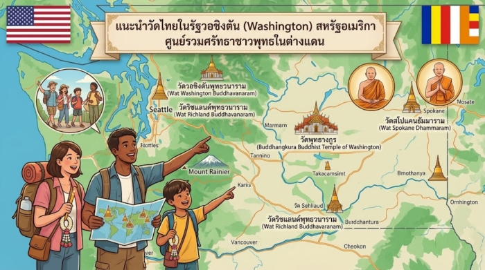 แนะนำวัดไทยในรัฐวอชิงตัน (Washington) สหรัฐอเมริกา ศูนย์รวมศรัทธาชาวพุทธในต่างแดน