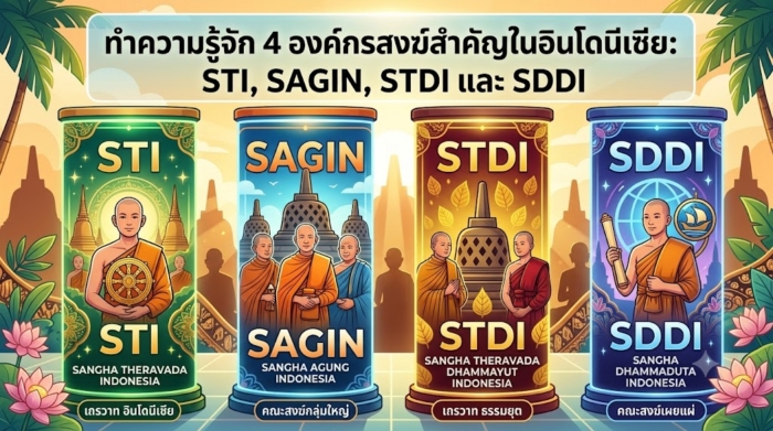 ทำความรู้จัก 4 องค์กรสงฆ์สำคัญในอินโดนีเซีย: STI, SAGIN, STDI และ SDDI