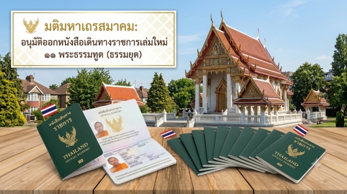 มติมหาเถรสมาคม: อนุมัติออกหนังสือเดินทางราชการเล่มใหม่ ๑๑ พระธรรมทูต (ธรรมยุต)